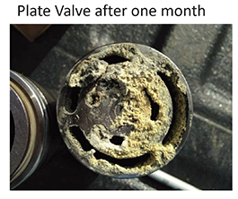 plate valve after one month